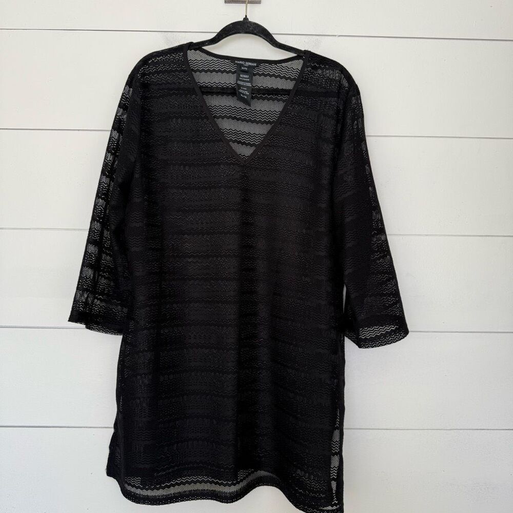 Mario Serrani Women’s XL Black Patterned Cover Up